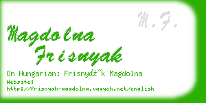 magdolna frisnyak business card